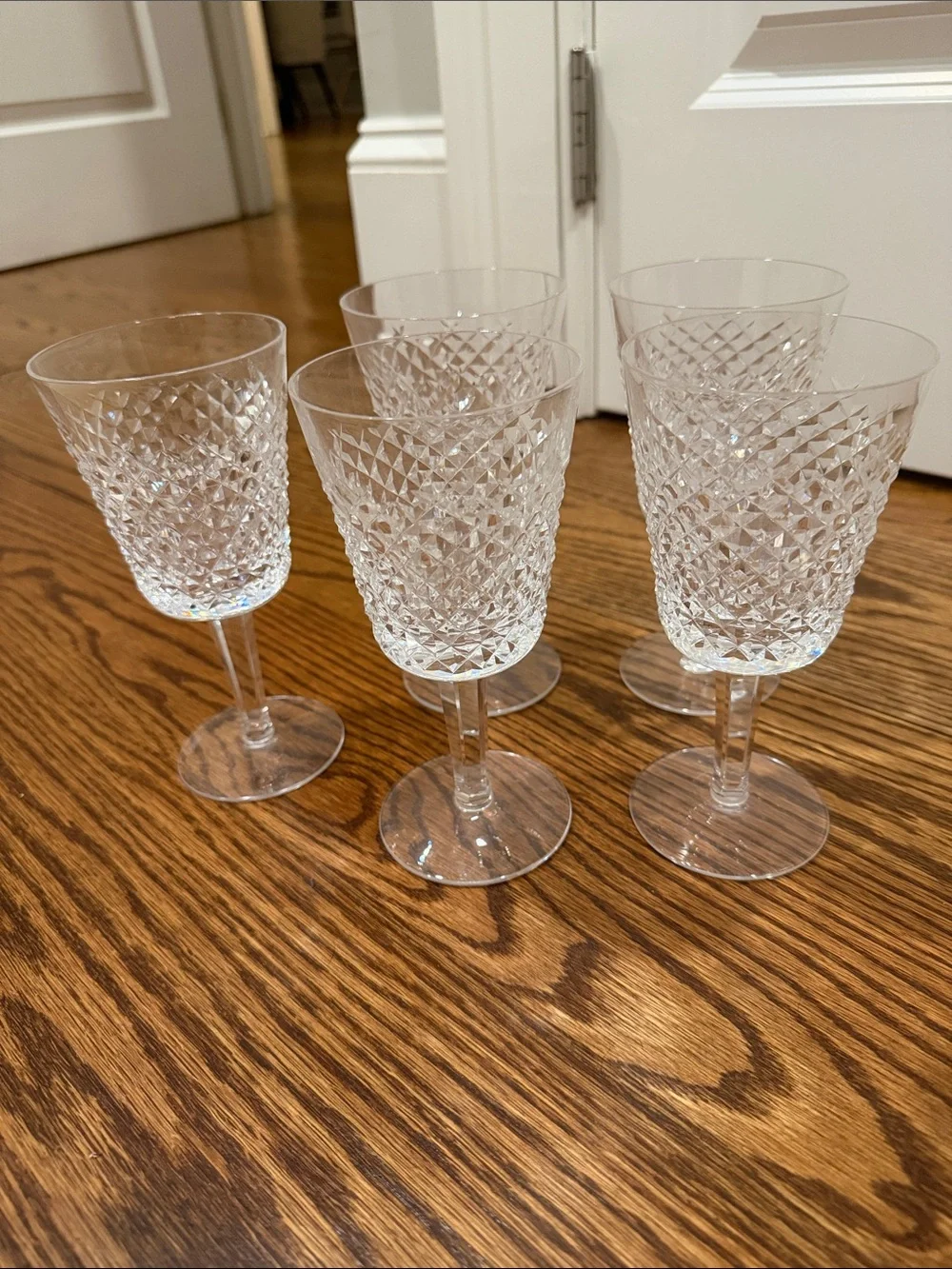 Waterford Crystal Clear Diamond-Cut Wine Glass - Set of 5
